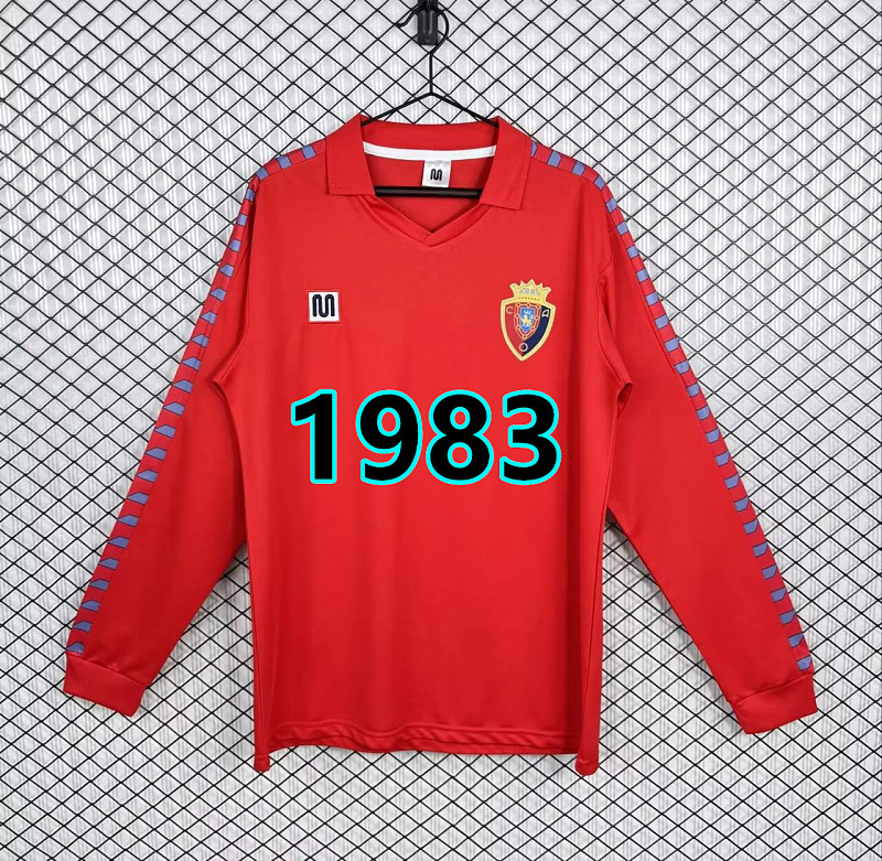Osasuna Home Retro Fans Long Sleeve Jersey S-2XL