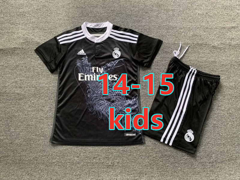 14-15 Real Madrid Third Retro Kids Jersey+shorts Kit 16 -28