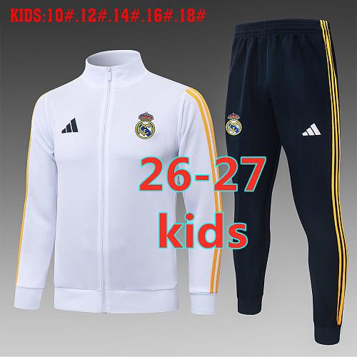 26-27 Real Madrid Kids Long Zipper Jacket 10 -18