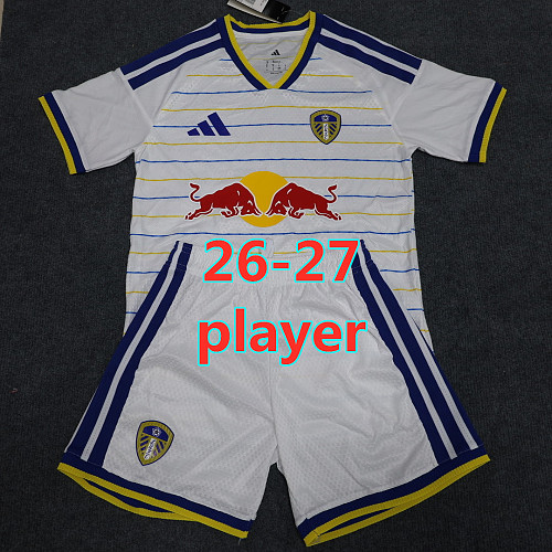 26-27 Leeds United Home Player Short Sleeve Kit S-2XL