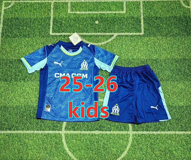 25-26 Marseille Third Kids Jersey+shorts Kit 16 -28