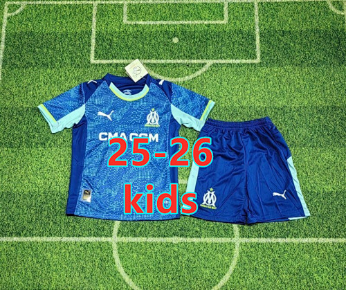 25-26 Marseille Third Kids Jersey+shorts Kit 16 -28