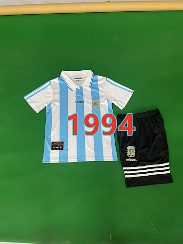 Argentina Home Retro Kids Jersey+shorts Kit 16 -28