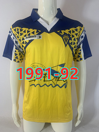 91-92 Cádiz Home Retro Jersey S-2XL