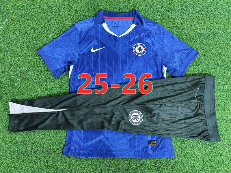 25-26 Chelsea Player Short Sleeve+pants Kit S-2XL