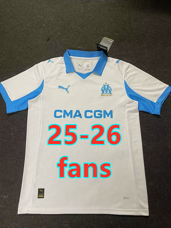 25-26 Marseille Home Fans Version Jersey S-4XL