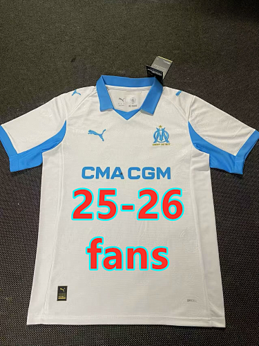 25-26 Marseille Home Fans Version Jersey S-4XL