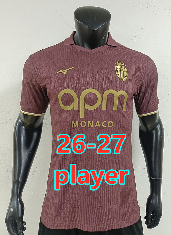 26-27 AS Monaco Away Player Version Jersey S-2XL