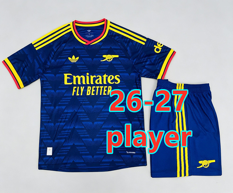 26-27 Arsenal Away Player Short Sleeve Kit S-2XL