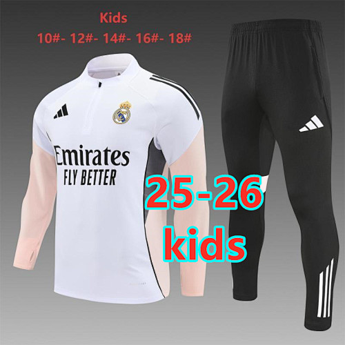 25-26 Real Madrid Kids Long Sleeve Tracksuit 10 -18
