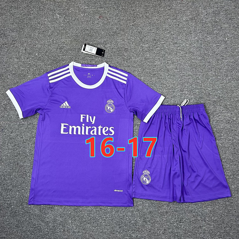 16-17 Real Madrid Away Retro TopThai Short+shorts Kit S-2XL