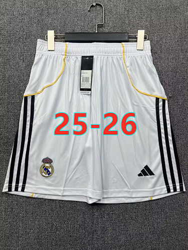 25-26 Real Madrid Home Fans Version Shorts S-2XL