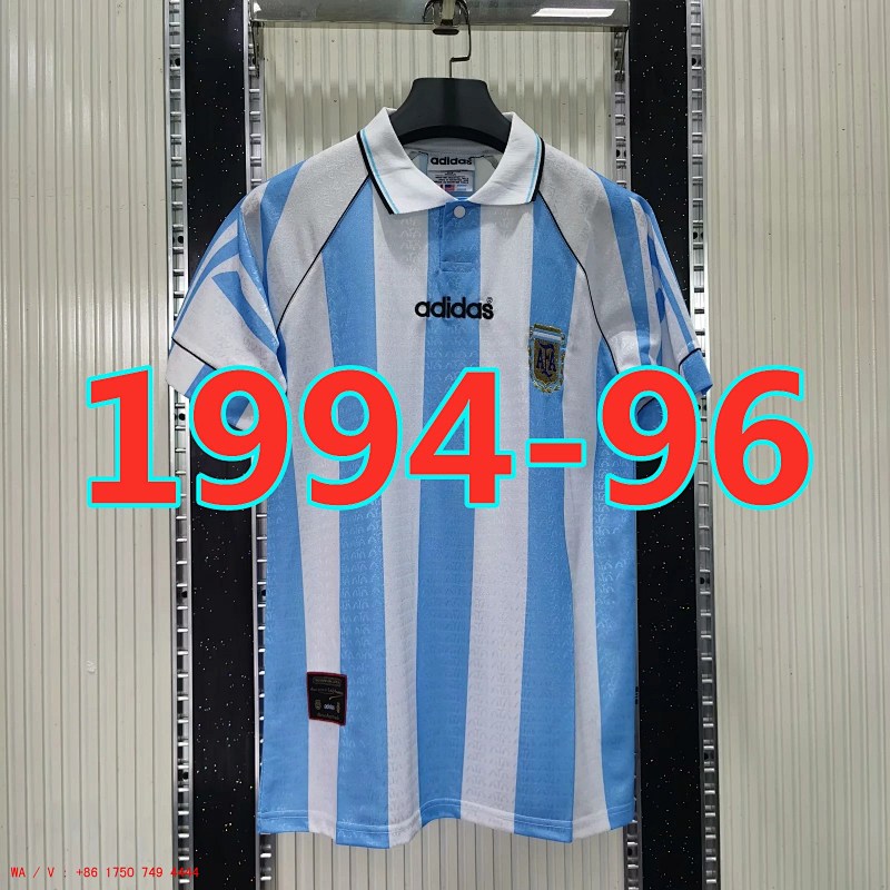 Argentina Retro TopThai Quality Home Jersey S-2XL