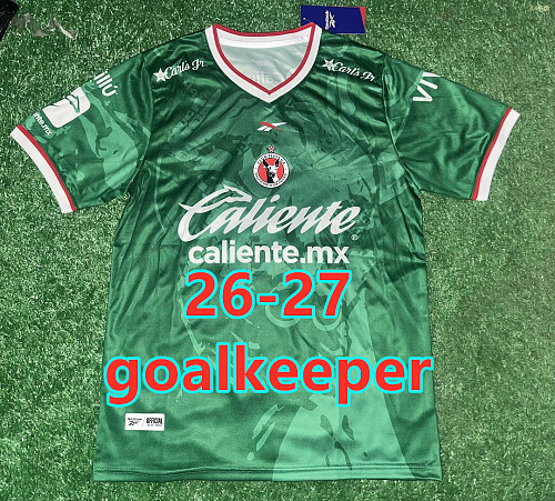 26-27 Tijuana Goalkeeper Fans Version Jersey S-4XL