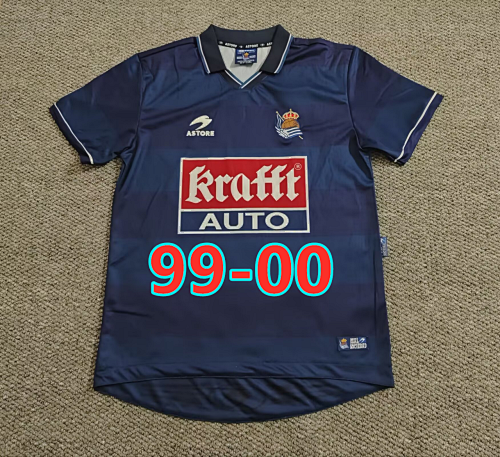 99-00 Real Sociedad Away Retro Fans Version Jersey S-2XL