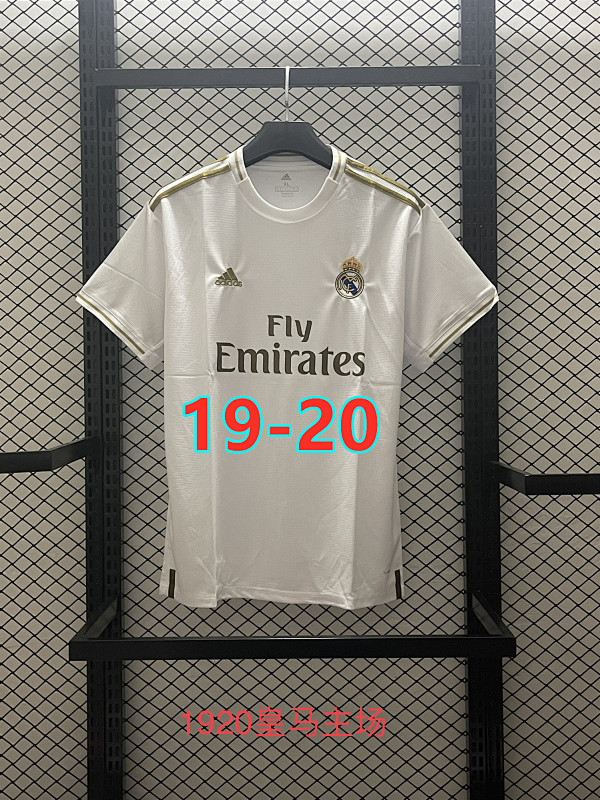 Real Madrid Retro 19-20 Home Short Sleeve Jersey S-2XL