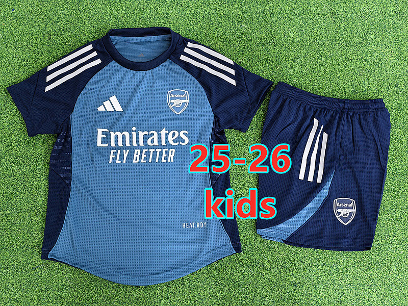 25-26 Arsenal Training Player Kids Jersey+shorts Kit 16 -28
