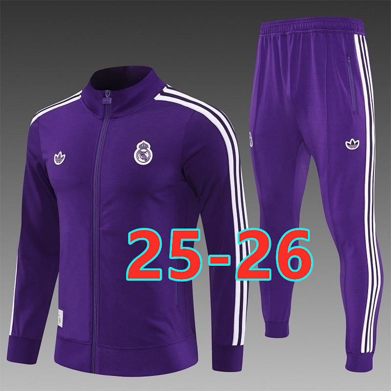25-26 Real Madrid Retro Long Zipper Jacket S-2XL