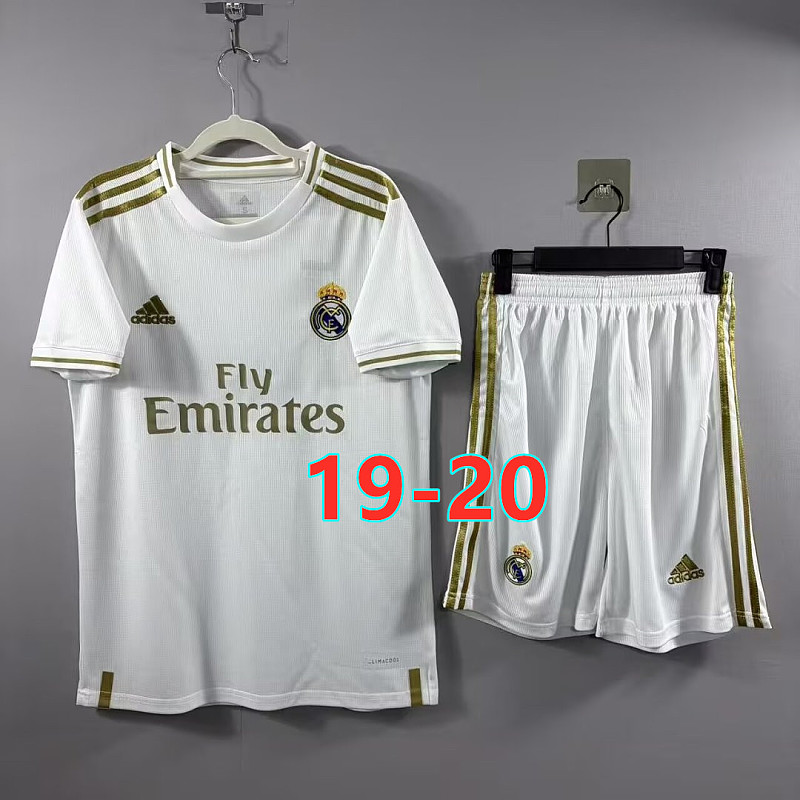 19-20 Real Madrid Home Retro TopThai Short+shorts Kit S-2XL