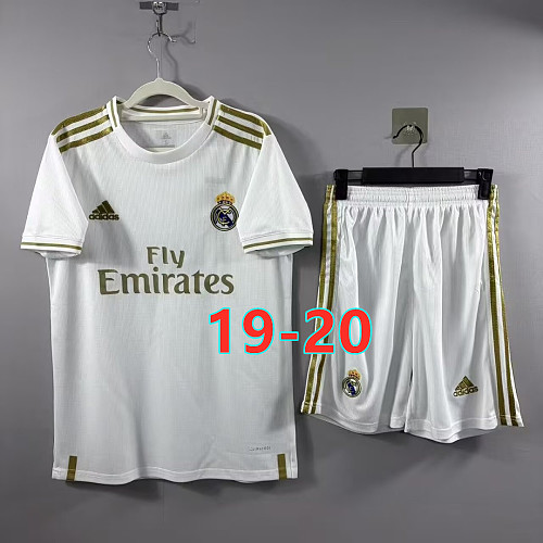 19-20 Real Madrid Home Retro TopThai Short+shorts Kit S-2XL