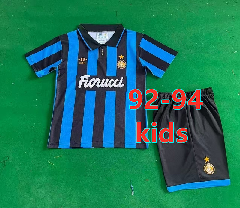 92-94 Inter Milan Home Retro Kids Jersey+shorts 16 -28
