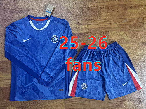 Fifa 25-26 Chelsea Home Fans Long Jersey+shorts Kit S-2XL