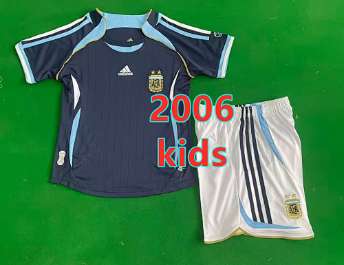 Argentina Away Retro Kids Jersey+shorts Kit 16 -28