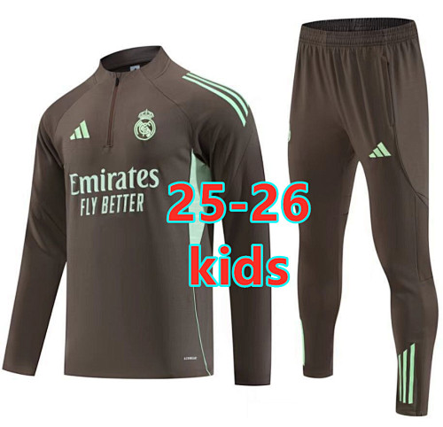 25-26 Real Madrid Kids Long Sleeve Tracksuit 10 -18