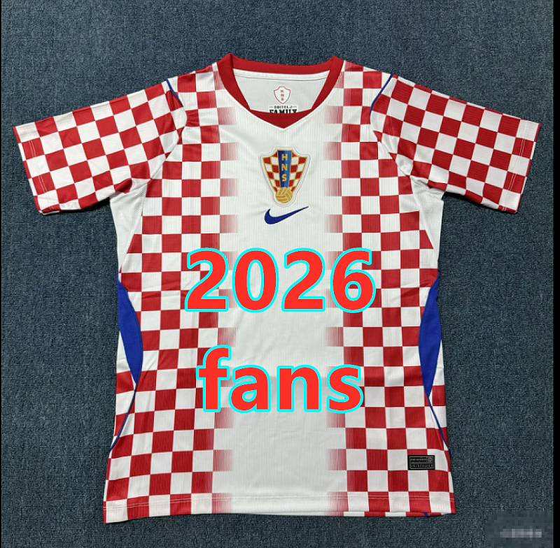Croatia Home Fans Version Jersey S-4XL
