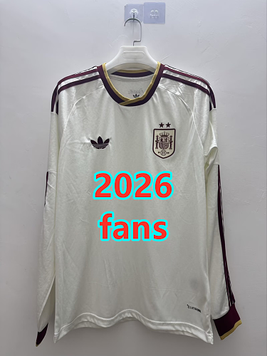 Spain Away Fans Long With 2 Stars Jersey S-4XL 2