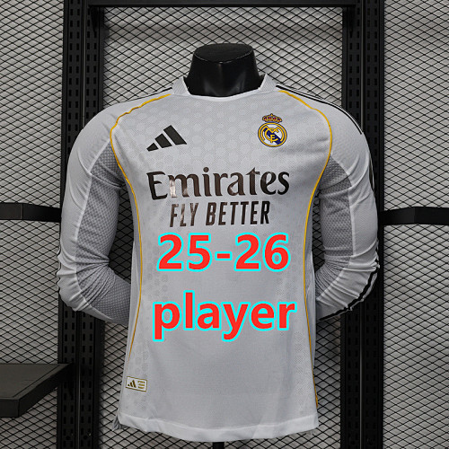 LA Liga & Ucl 25-26 Real Madrid Home Player Long Jersey S-2XL