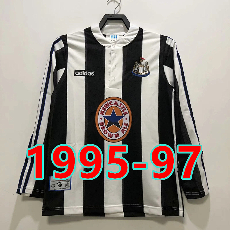 Newcastle United Retro Long Sleeve Home Jersey S-2XL