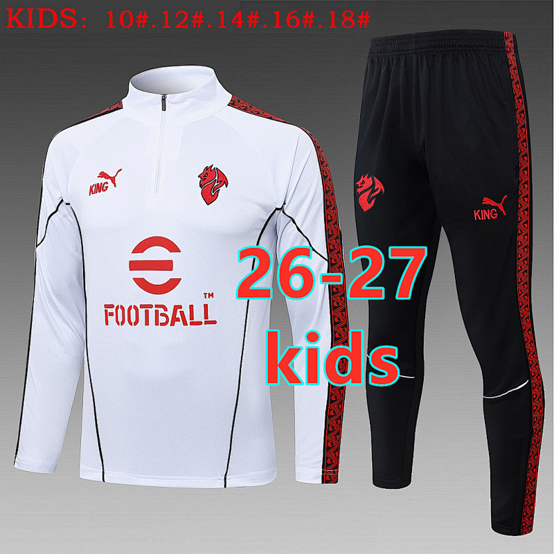 26-27 AC Milan Kids Long Sleeve Tracksuit 10- 18 AC