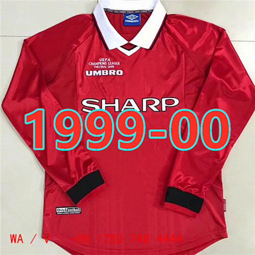 Manchester United Retro Home Long Sleeve Jersey S-2XL