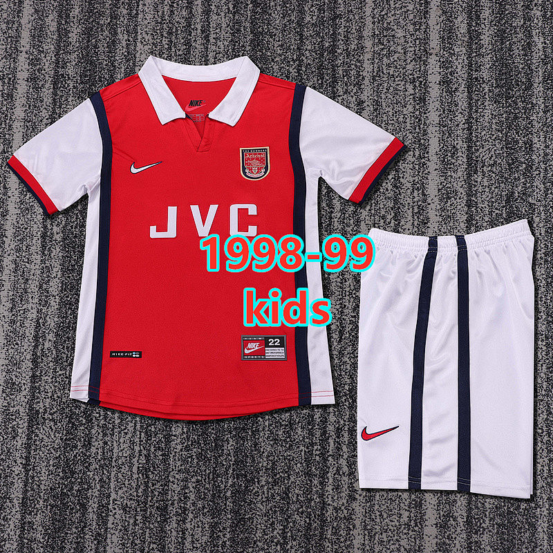 Arsenal Home Retro Kids Jersey+shorts Kit 16 -28