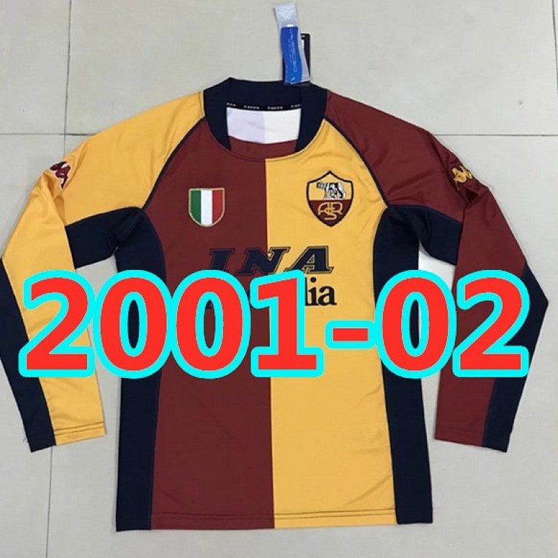 Roma Retro S-Xxl Long Sleeve Home Jersey