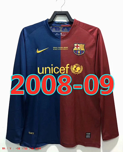 Barcelona Retro Home Long Sleeve Jersey S-2XL