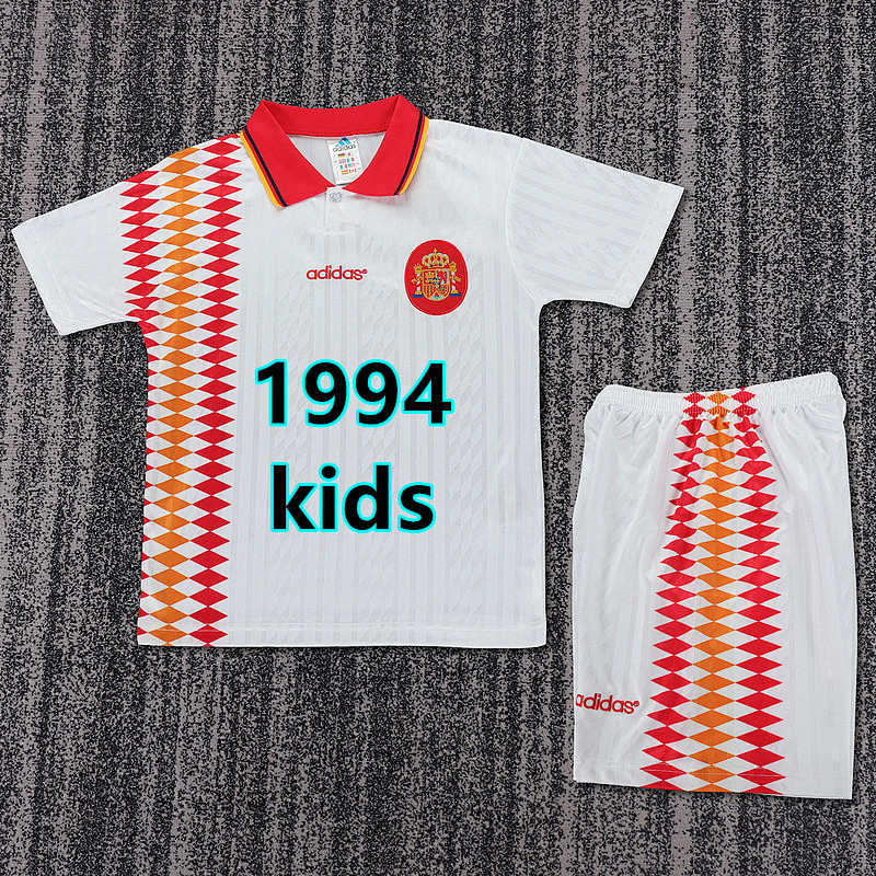 Spain Away Retro Kids Jersey+shorts Kit 16 -28