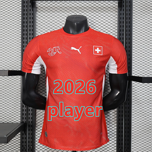 Switzerland Home Player Version Jersey S-4XL