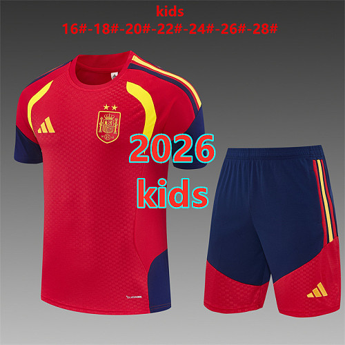 Spain Kids Short Sleeve Tracksuit Kit 16 -28