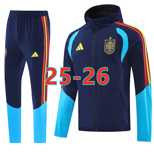 25-26 Spain Long Zipper Hoodie Jacket S-2XL
