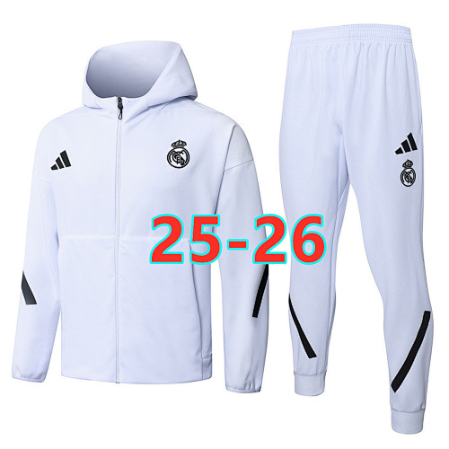 25-26 Real Madrid Long Zipper Hoodie Jacket S-2XL