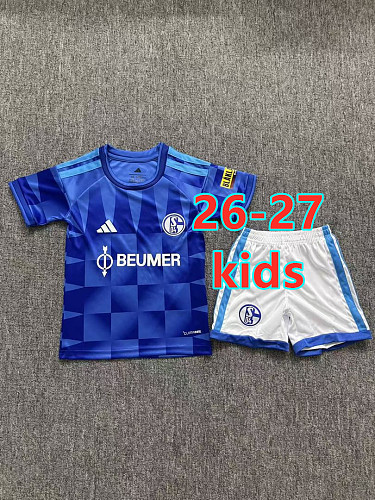26-27 Schalke Home Kids Jersey+shorts Kit 16 -28