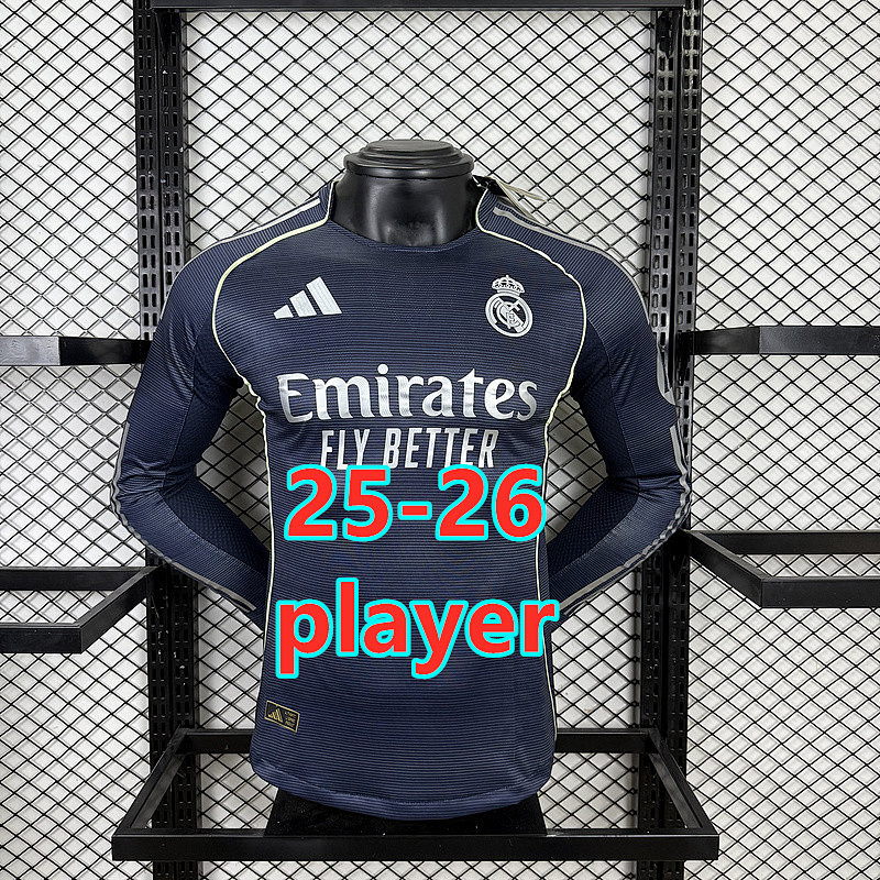 Fifa 25-26 Real Madrid Away Player Long Jersey S-2XL