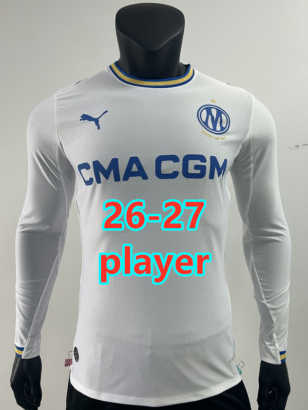 26-27 Marseille Home Player Long Sleeve Jersey S-2XL