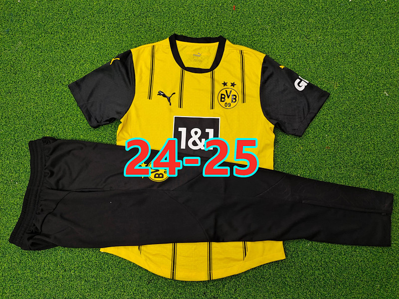 24-25 Dortmund Home Short Sleeve+pants Kit S-2XL