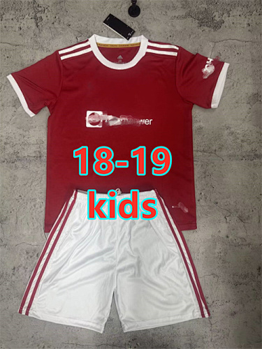 21-22 Manchester United Home Retro Kids Short +short Kit 16 -28
