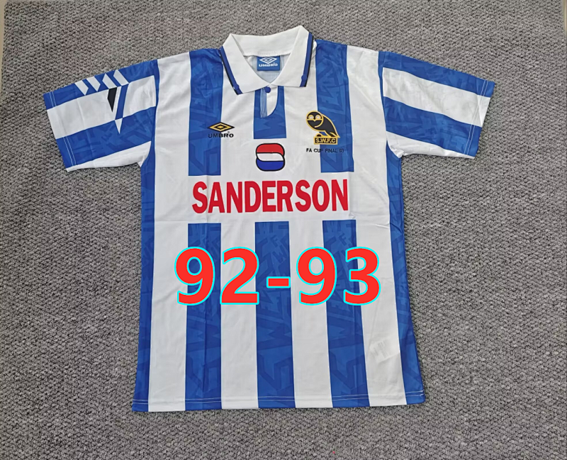92-93 Sheffield Wednesday Retro Fans Version Jersey S-2XL