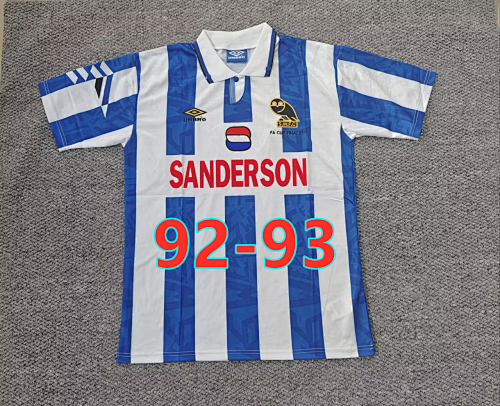92-93 Sheffield Wednesday Retro Fans Version Jersey S-2XL