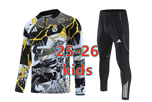 25-26 Real Madrid Kids Special Long Sleeve Tracksuit 10 -18